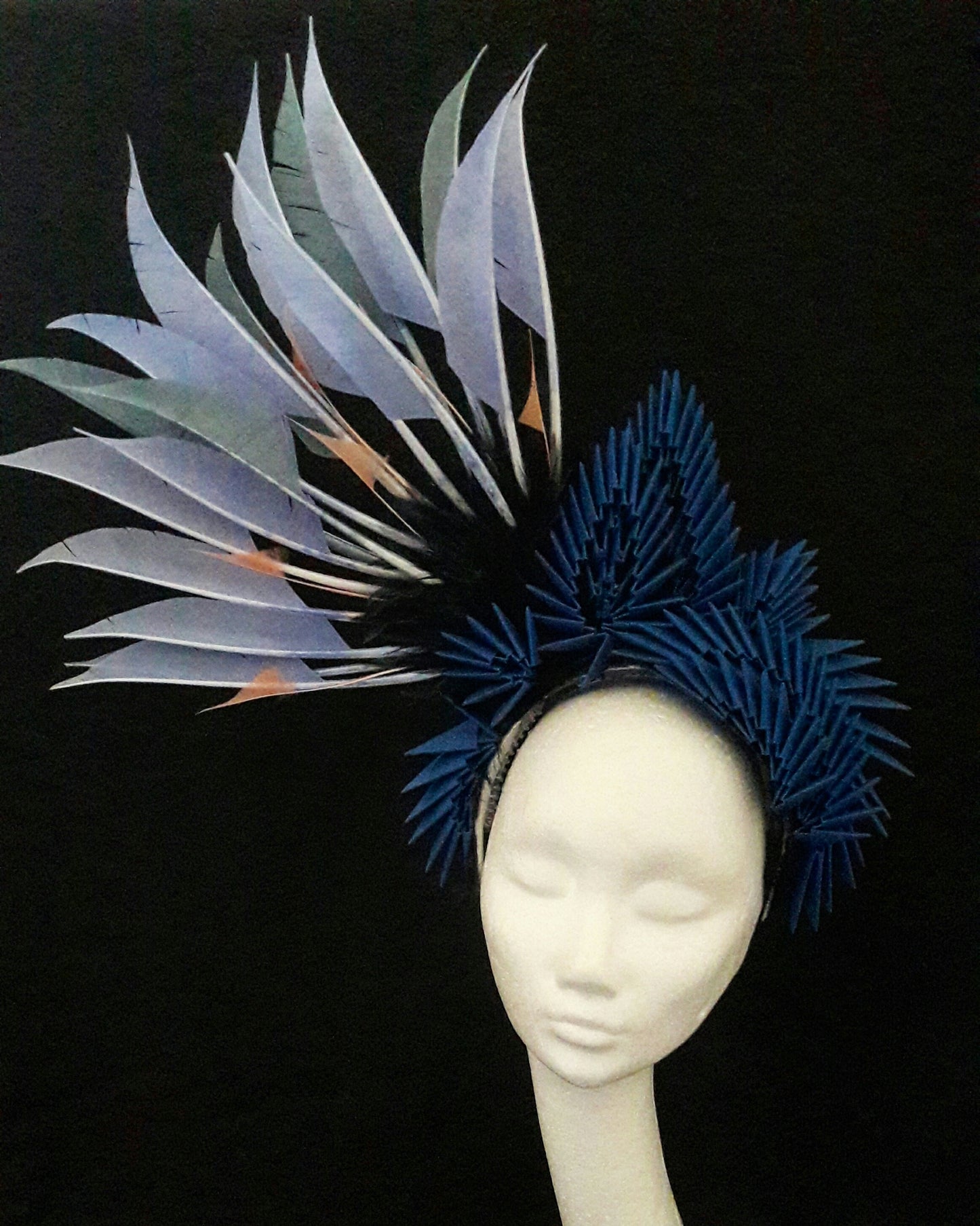 'Lagertha' Feather, Origami & Swarovski Crystal Headpiece image 7