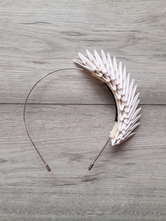 'Bia' Origami Headpiece - White image 1