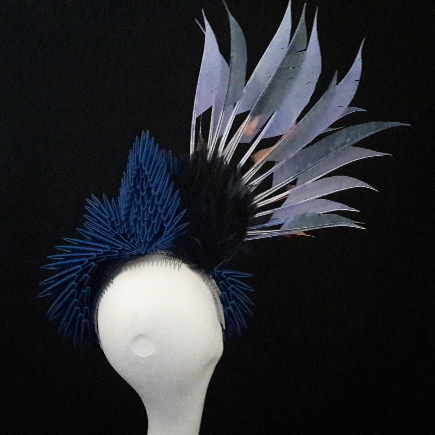 'Lagertha' Feather, Origami & Swarovski Crystal Headpiece image 3