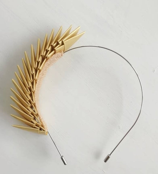 "Bia" Origami Headpiece - Gold image 1