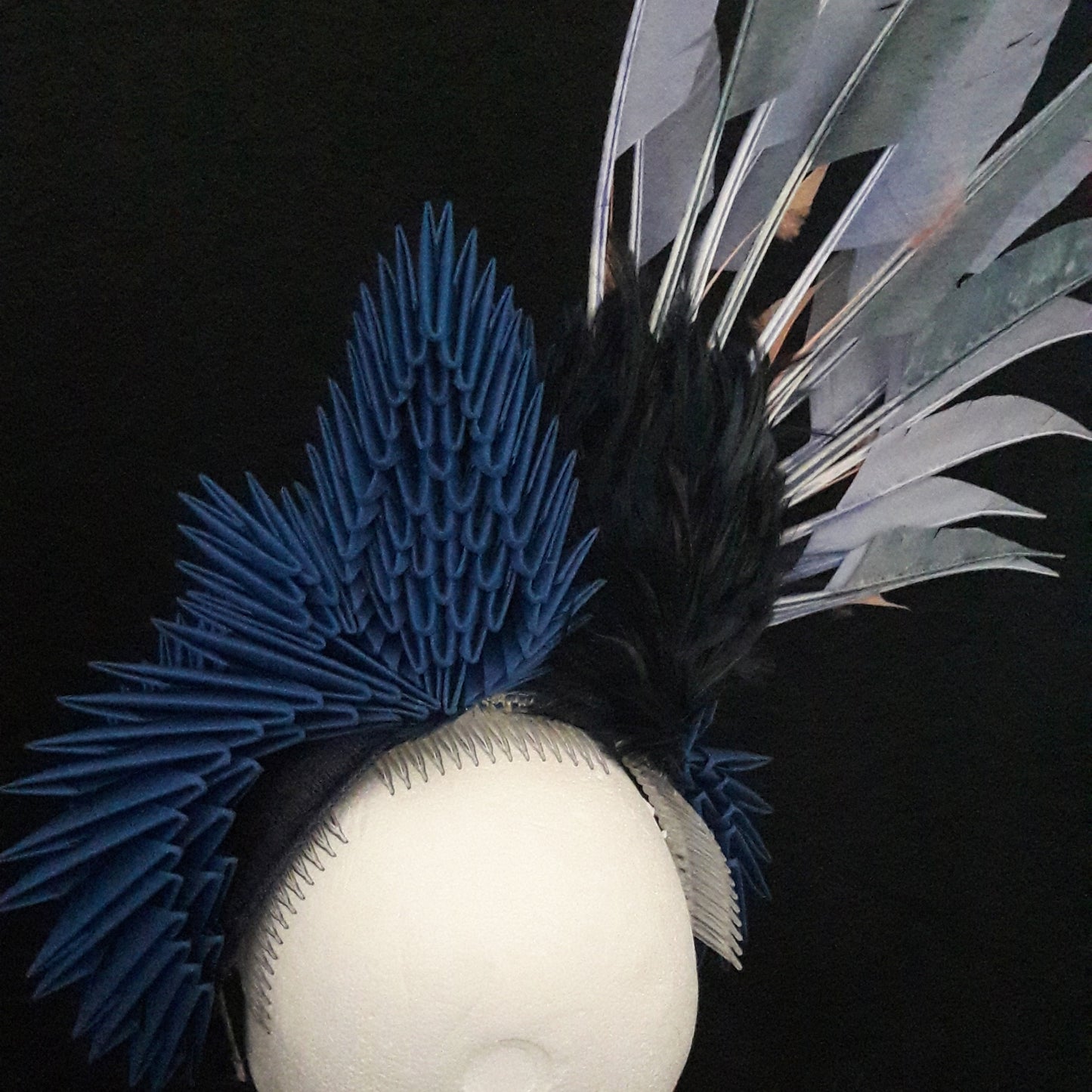 'Lagertha' Feather, Origami & Swarovski Crystal Headpiece image 6