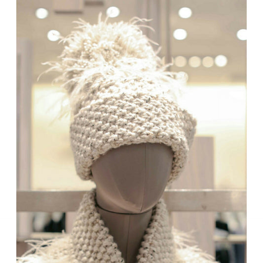 Cream Fleck LynchMob Hat with Feathers image 1