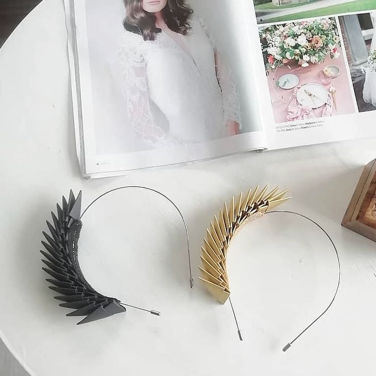 'Bia' Ivory Origami Headpiece image 3