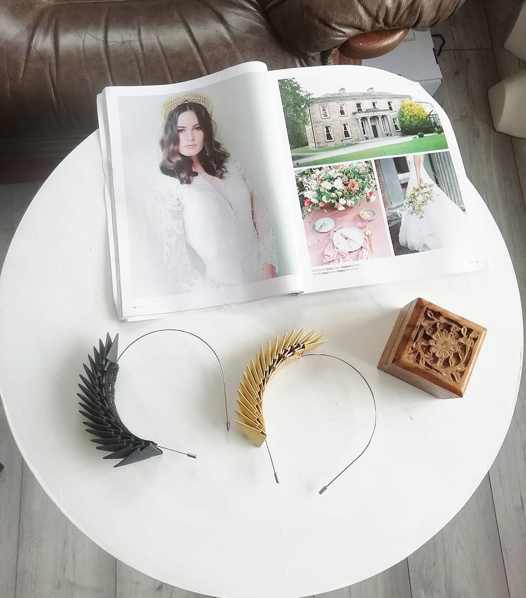 "Bia" Origami Headpiece - Gold image 4