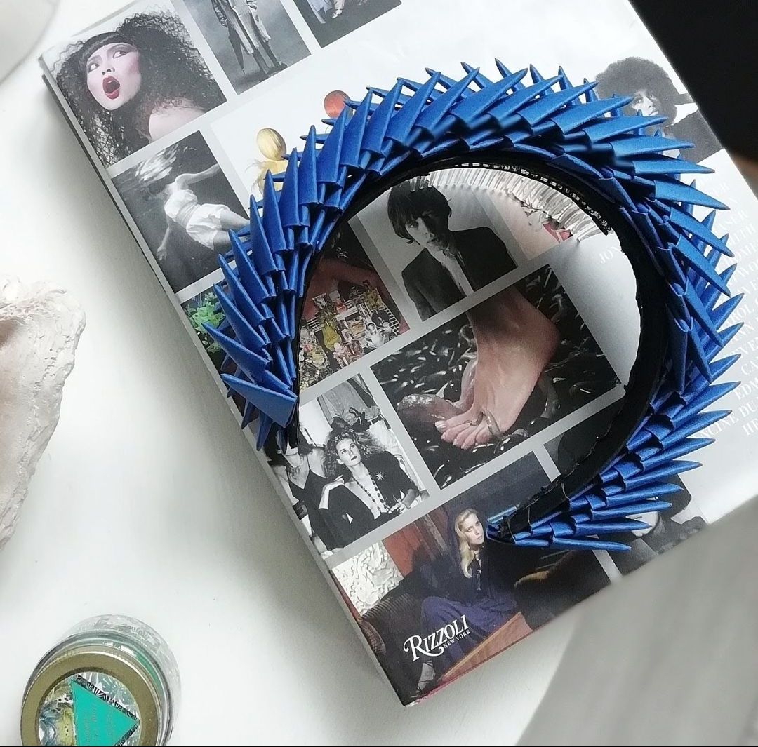 'Aslaug' Blue Origami Headpiece image 0