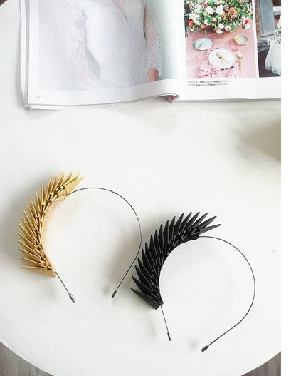"Bia" Origami Headpiece - Gold image 5