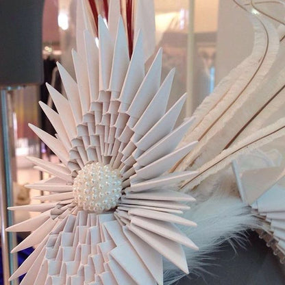 'Rhea' Feather & Origami Headpiece image 2