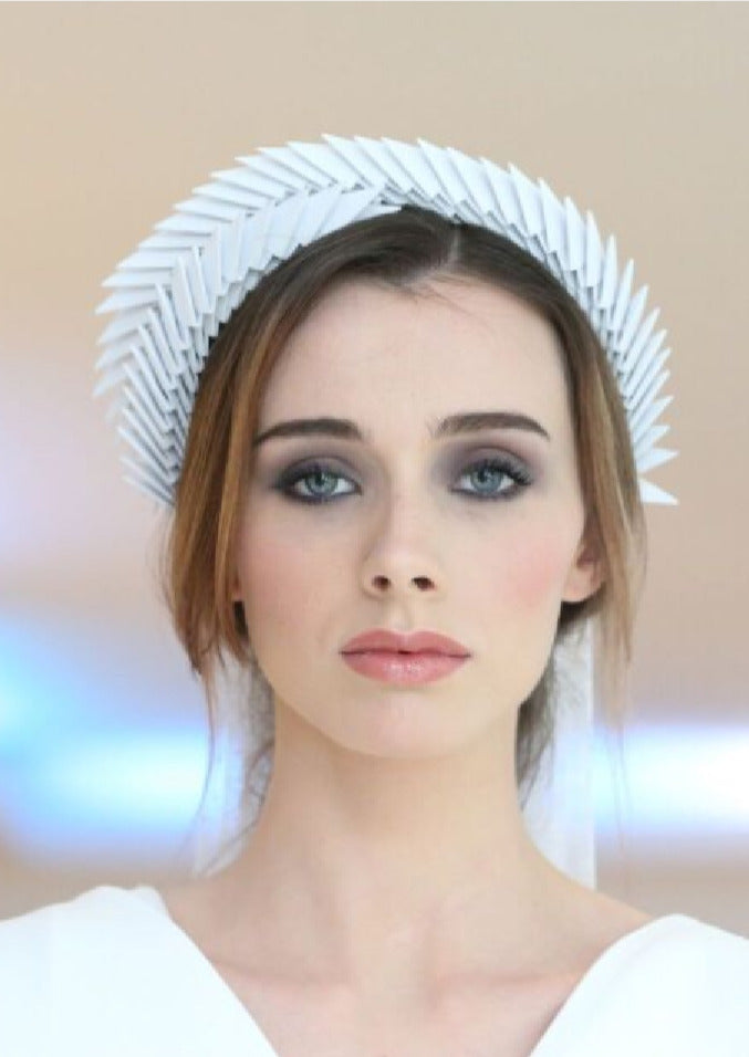 Aslaug -  White Origami Headpiece image 2
