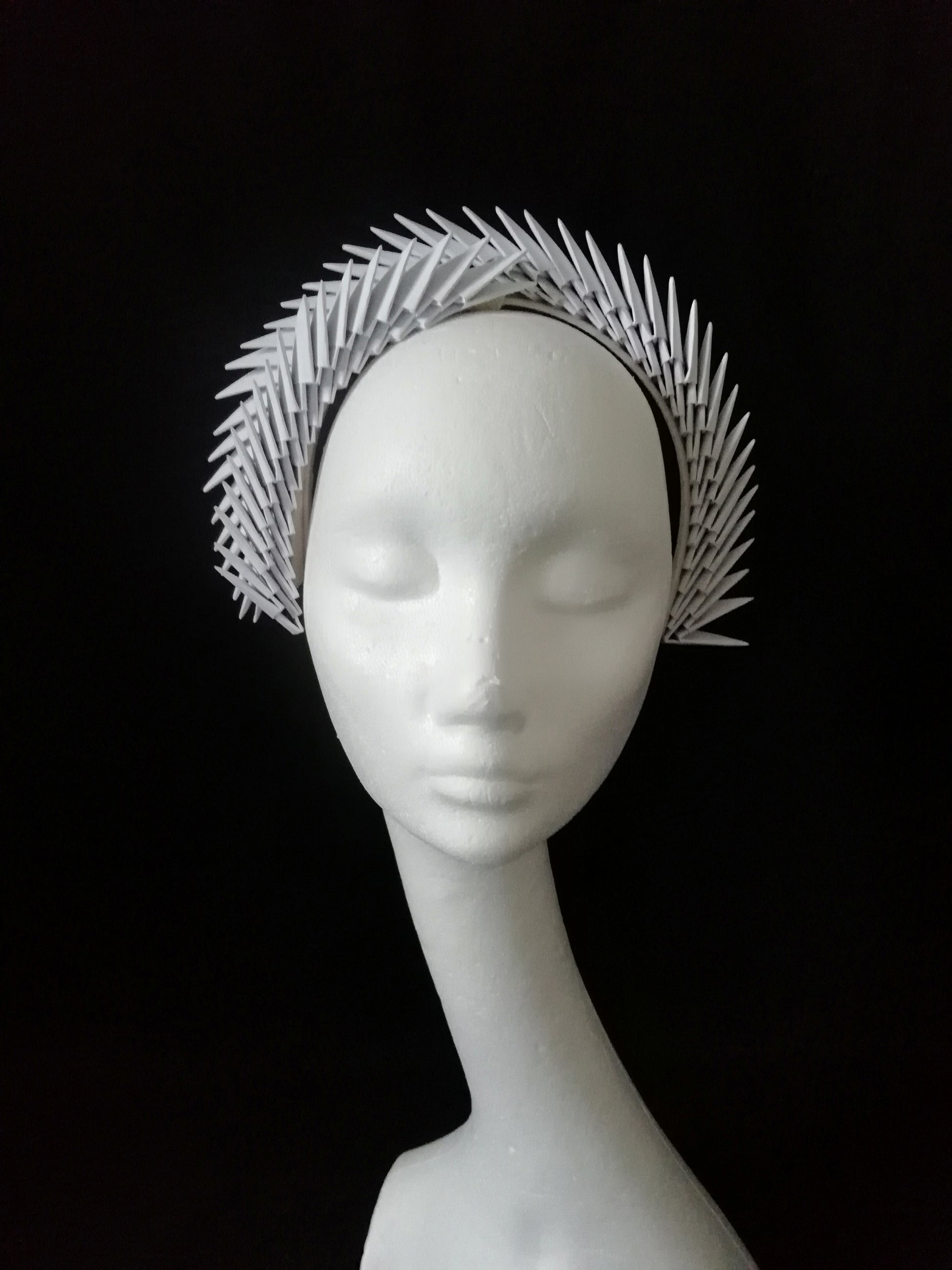 Aslaug -  White Origami Headpiece image 3