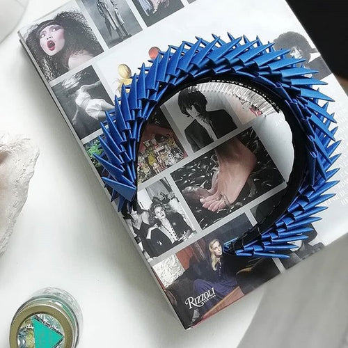 Aslaug - Blue Origami Headpiece image 0