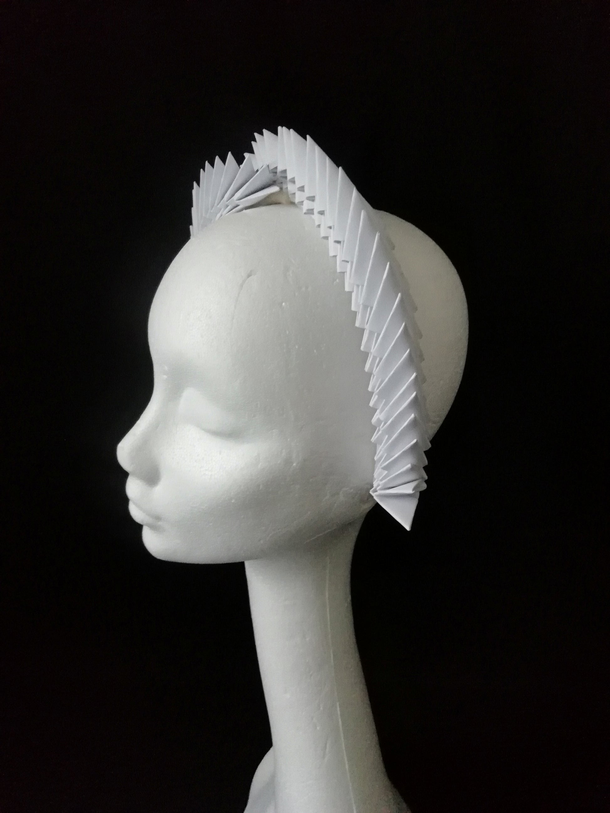 Aslaug -  White Origami Headpiece image 6