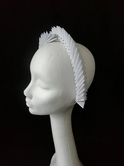 Aslaug -  White Origami Headpiece image 6