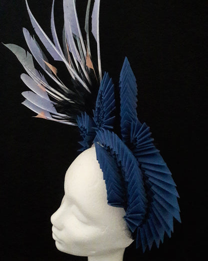 'Lagertha' Feather, Origami & Swarovski Crystal Headpiece image 2