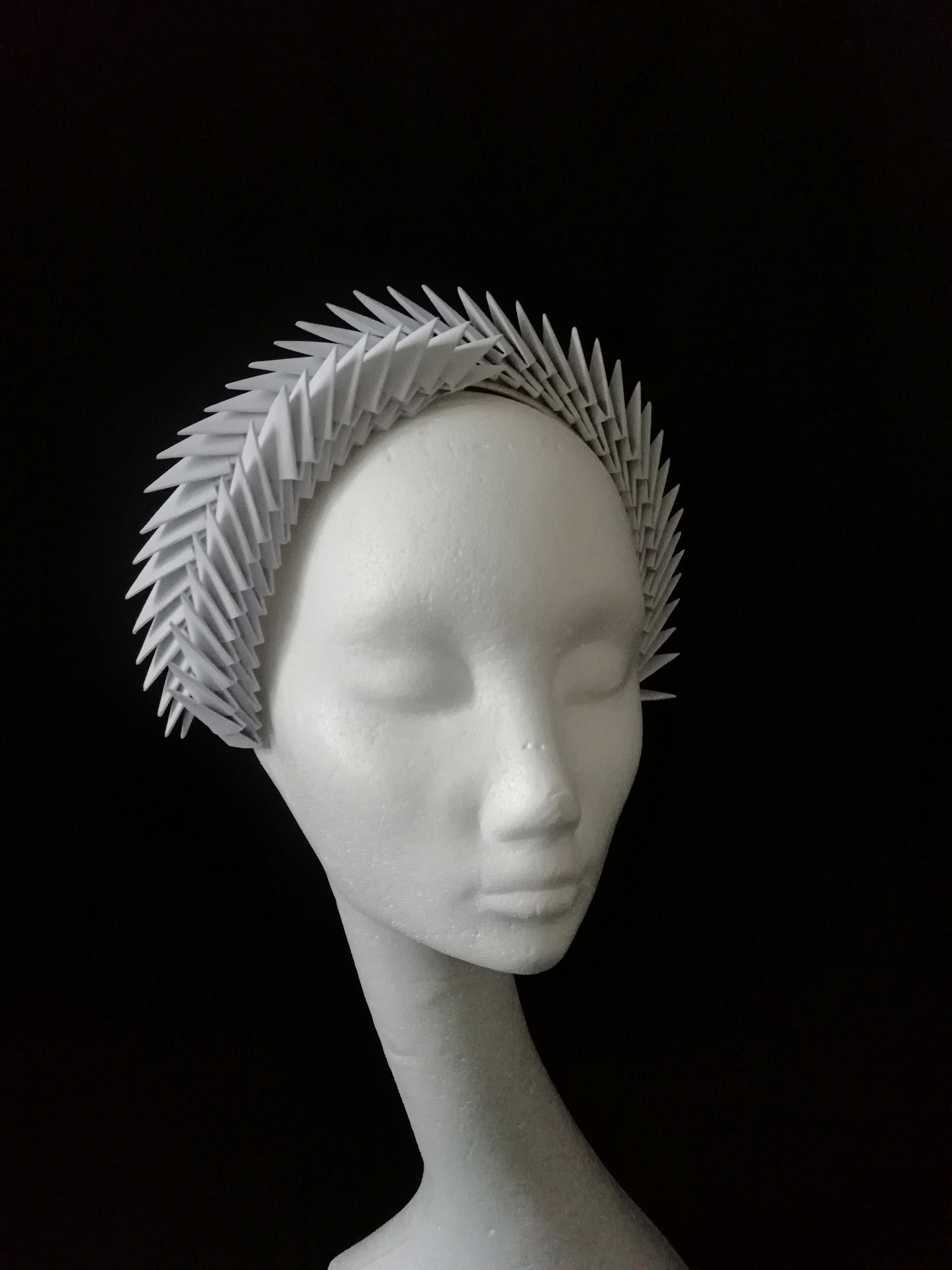 Aslaug -  White Origami Headpiece image 4