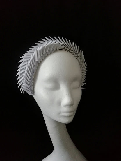 Aslaug -  White Origami Headpiece image 4