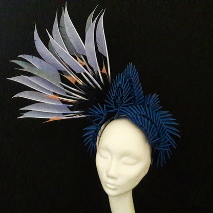 'Lagertha' Feather, Origami & Swarovski Crystal Headpiece image 0