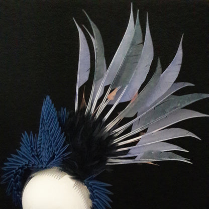 'Lagertha' Feather, Origami & Swarovski Crystal Headpiece image 5