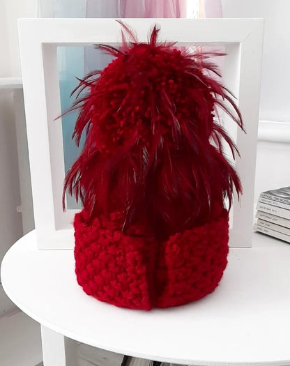  Deep Red Aran Wool Blend image 2