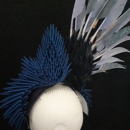 'Lagertha' Feather, Origami & Swarovski Crystal Headpiece image 6