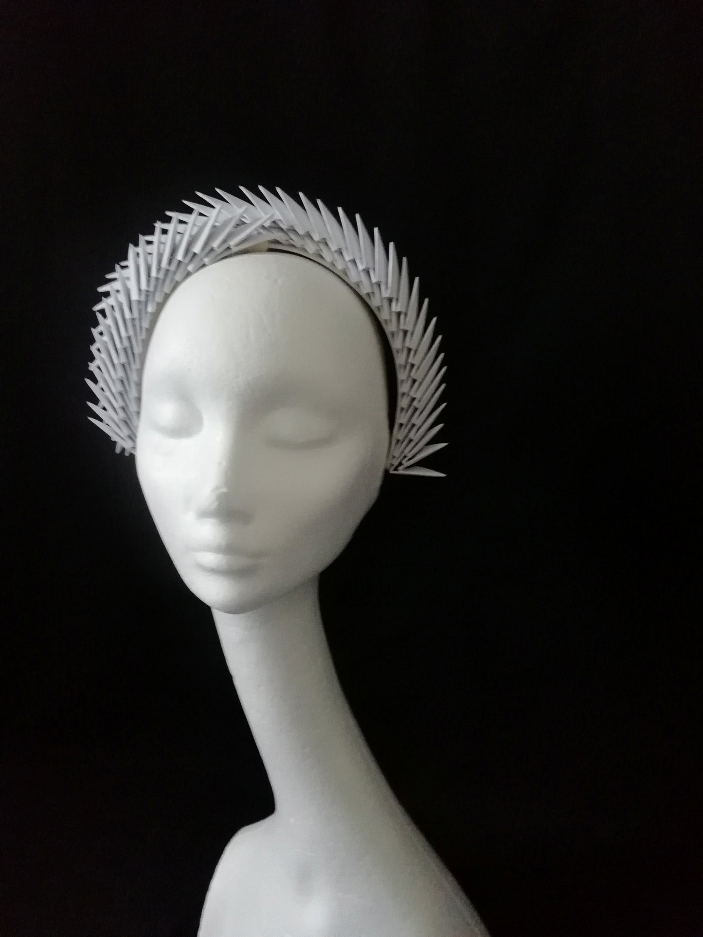 Aslaug -  White Origami Headpiece image 7