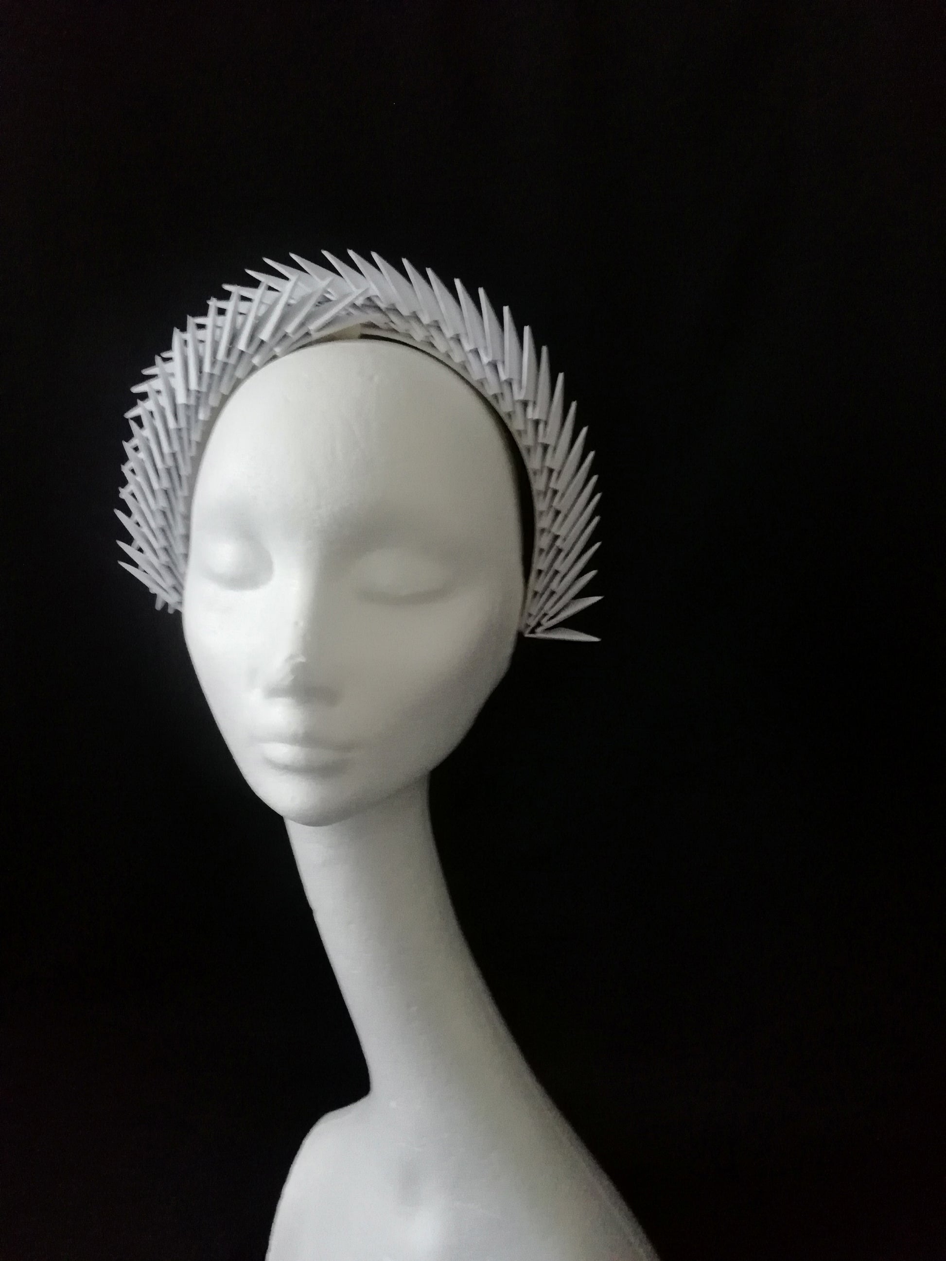 Aslaug -  White Origami Headpiece image 7