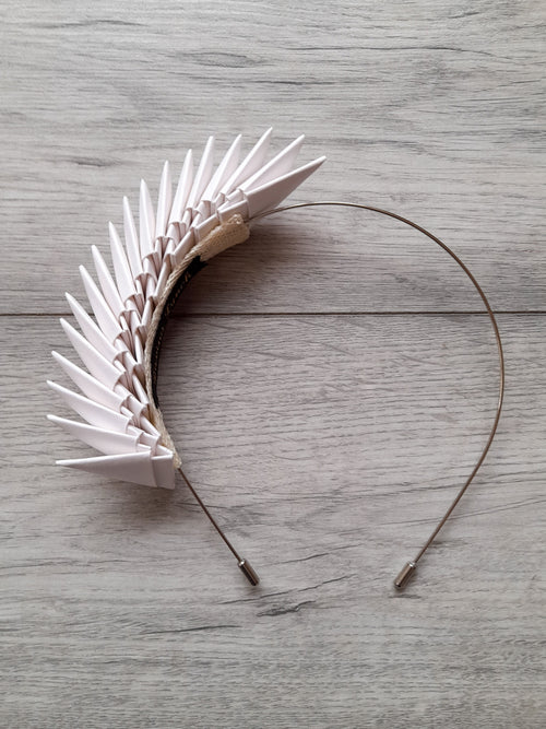 'Bia' Origami Headpiece - White image 0