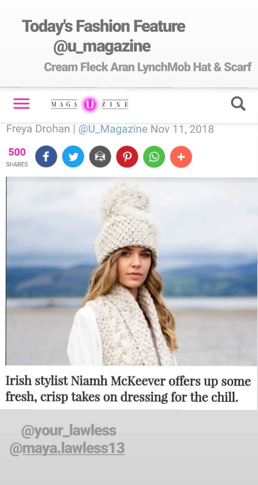 Hat & Scarf Set - Cream Fleck image 4