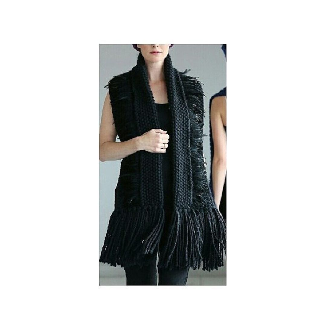 Black Luxury Alpaca/Merino Button Scarf with Feather Trim  image 0