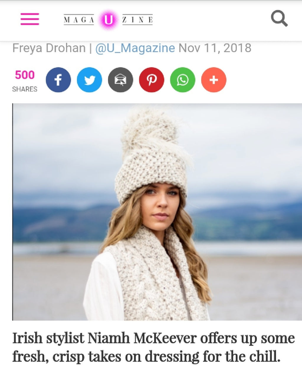 Cream Fleck Scarf - Aran Wool Blend with Feather Trim image 5