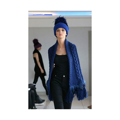 Navy Aran LynchMob Hat with Feather Trim image 2