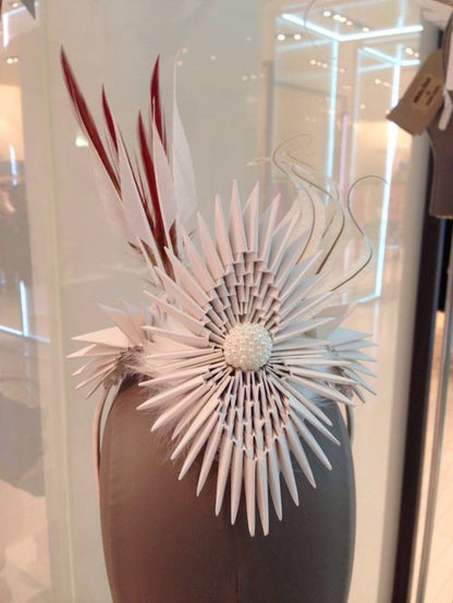'Rhea' Feather & Origami Headpiece image 3