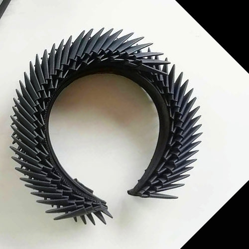 Aslaug - Black Origami Headpiece image 0