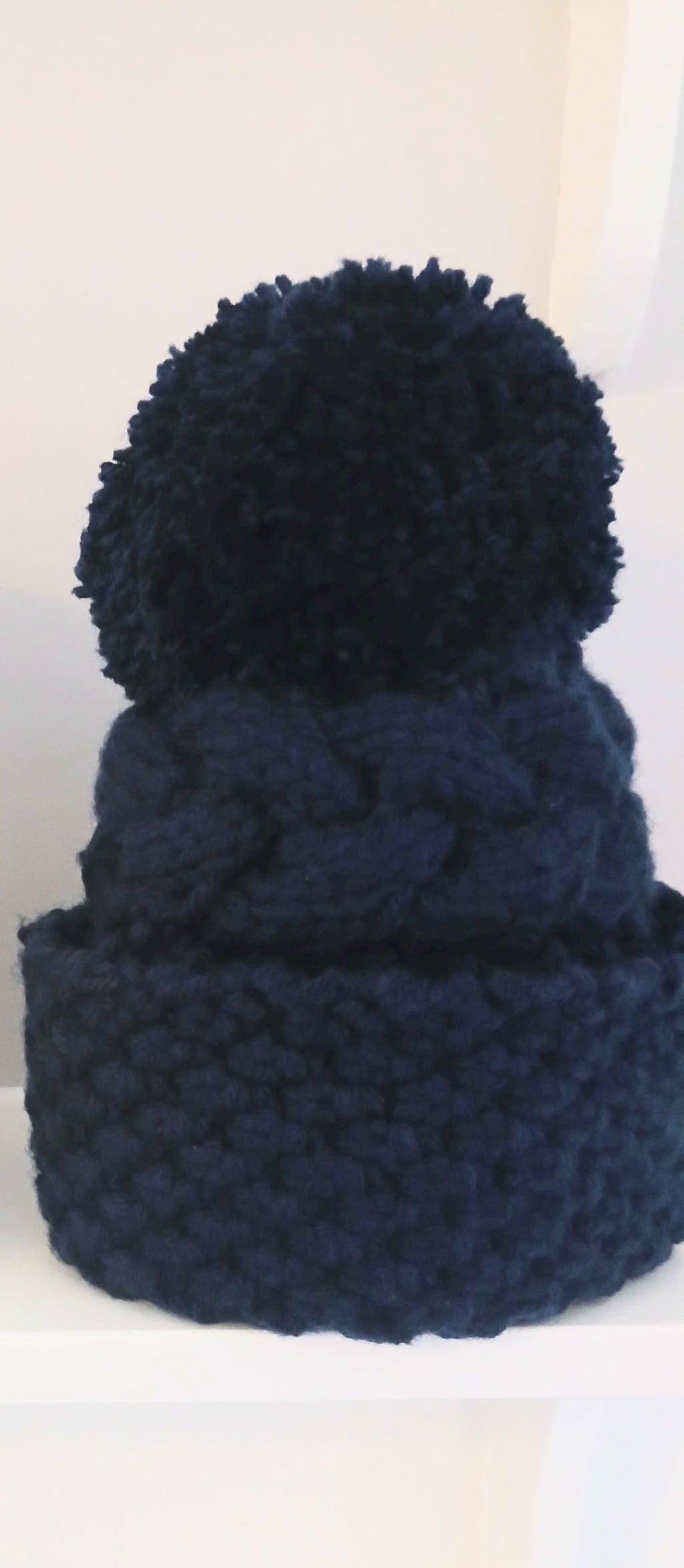 Navy Aran LynchMob Hat – Hand Knit Traditional Irish Aran