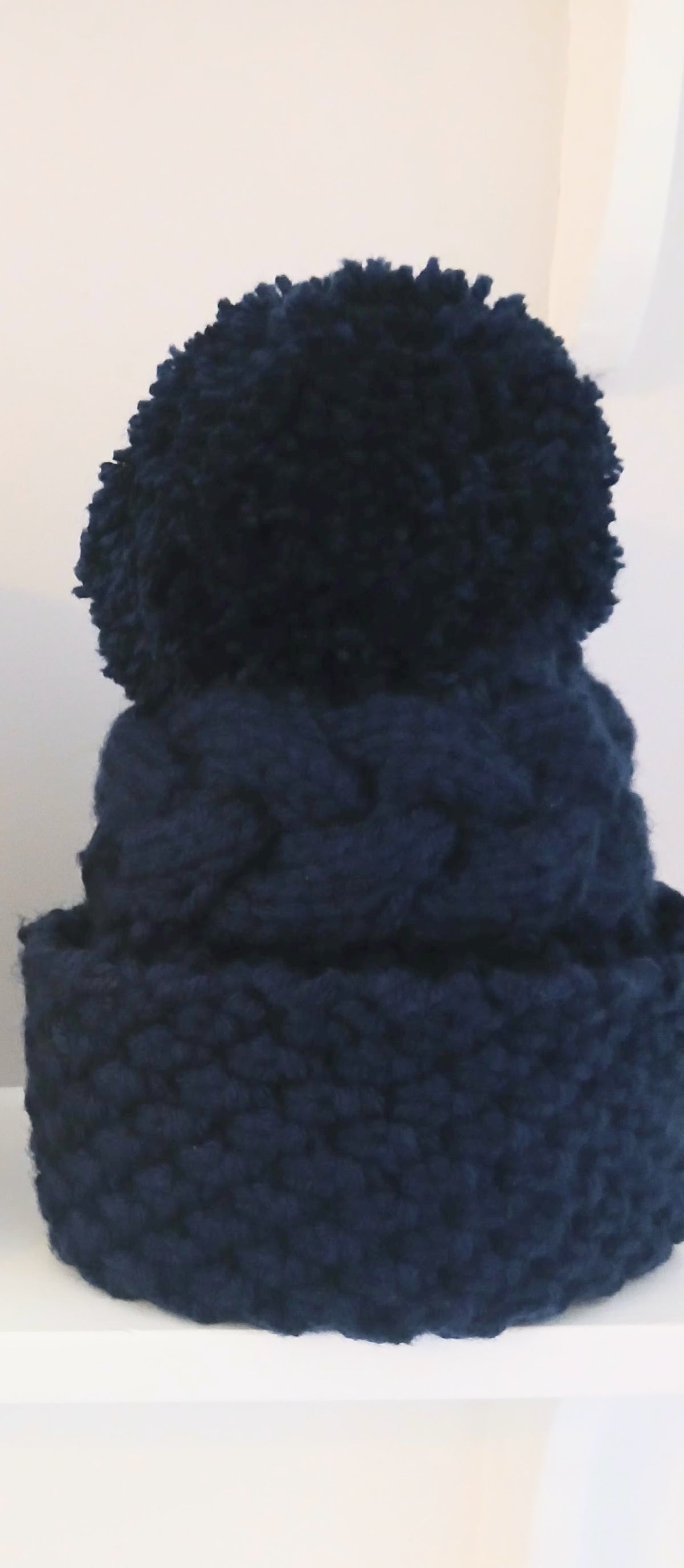 Navy Aran LynchMob Hat – Hand Knit Traditional Irish Aran