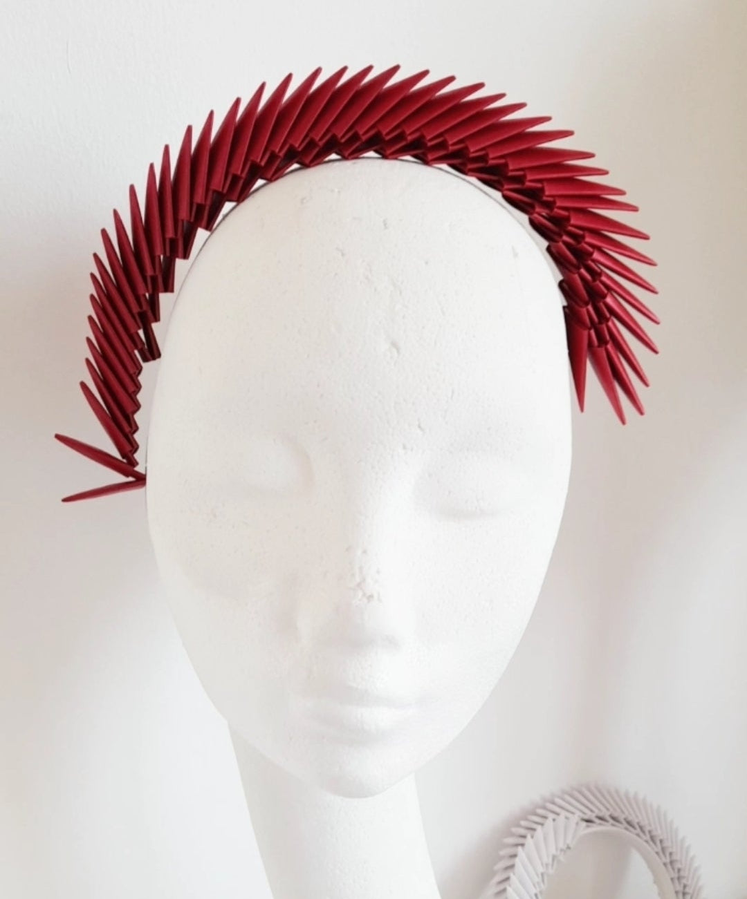 Maia – Red Hand-Folded Origami Headpiece
