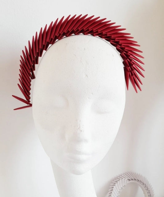 'Maia' - Red Origami Headpiece