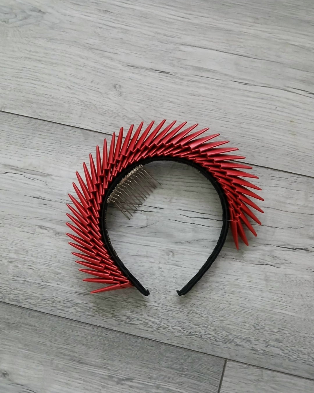 Maia – Red Hand-Folded Origami Headpiece