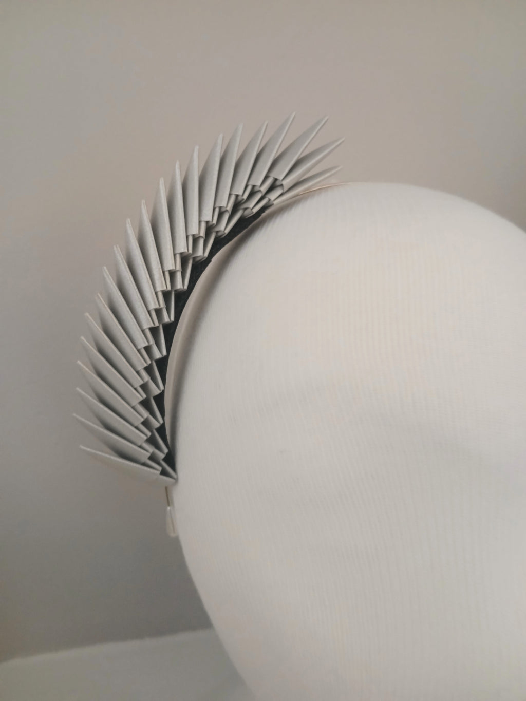 Bia – Silver Hand-Folded Origami Headpiece